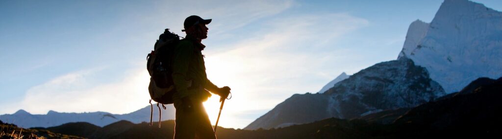 Backpacker on a hiking trip