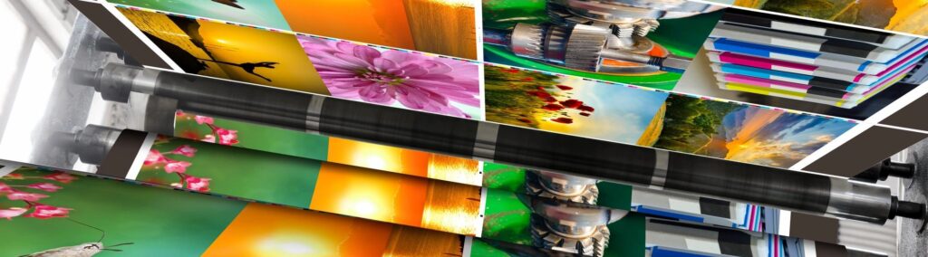 The interior of a printer