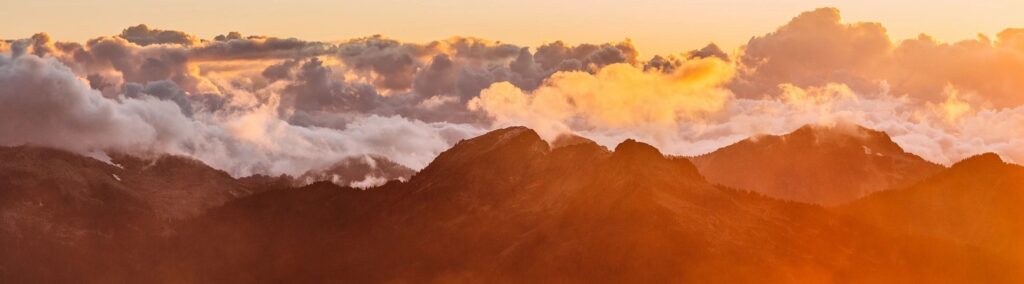 Sunrise over a mountain range